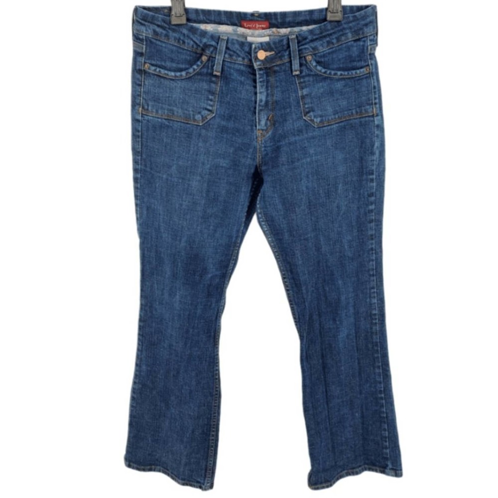 Levis Womens Blue Low Boot Cut Denim Jeans Size 14